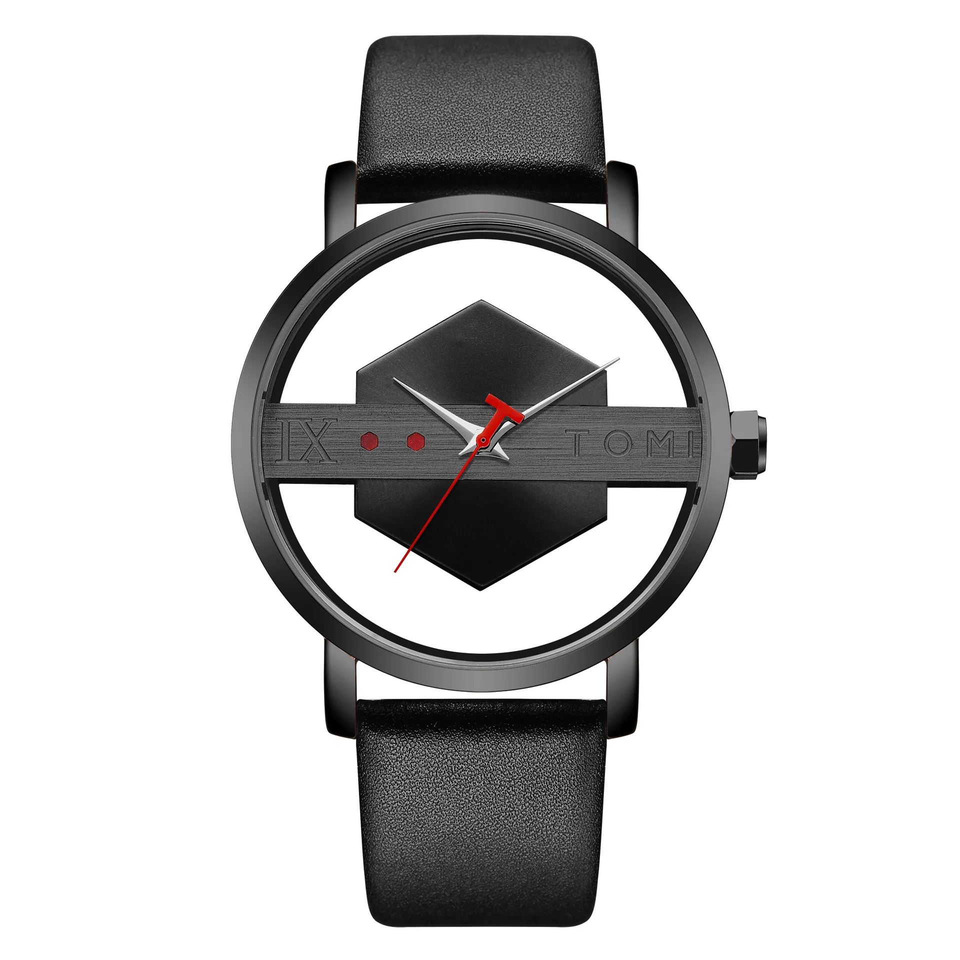 TOMI Men&#39;s Top Brand Luxury Watch Creative Half Transparent Watch for Me... - £21.93 GBP