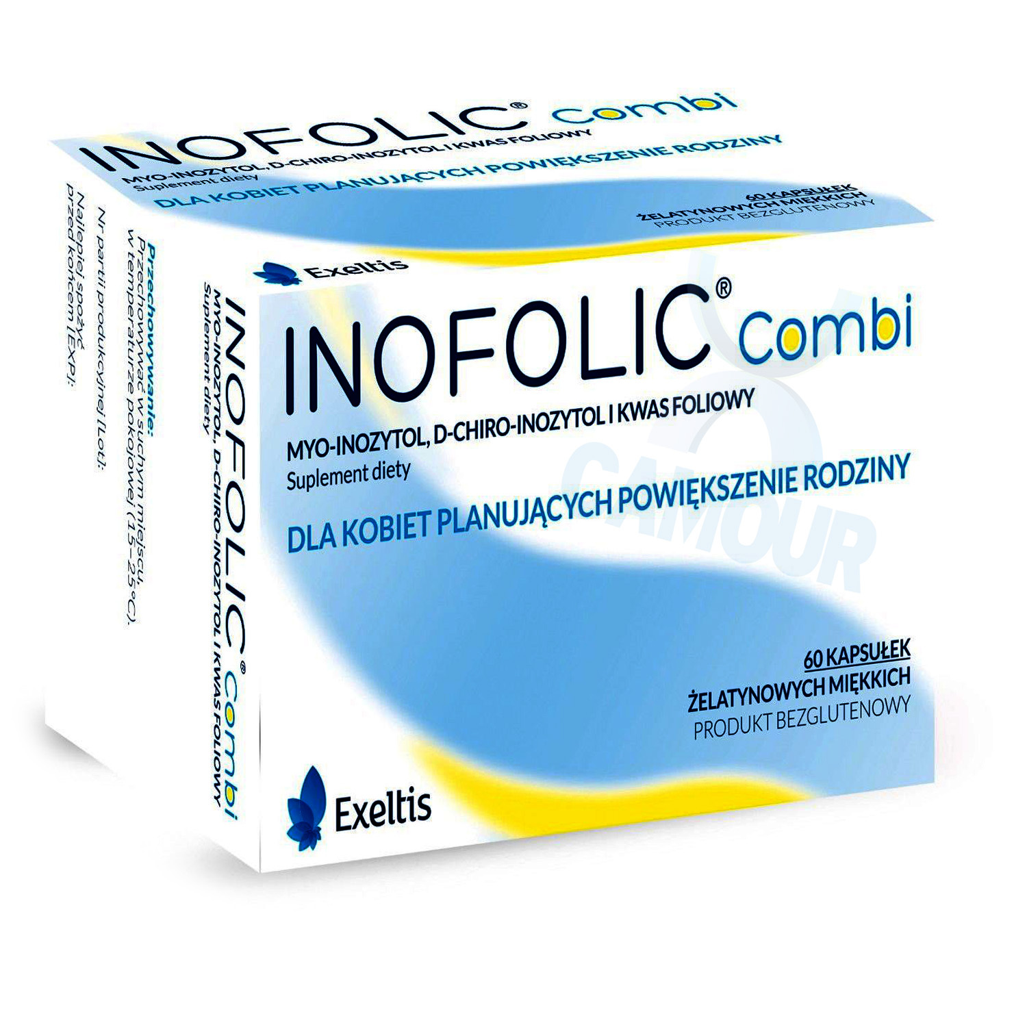 Exeltis Inofolic Combi Pregnancy Ovulation PCOS Folic Acid Treatment 60