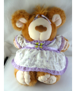 Vintage Furskins Lila Claire Bear Xavier Roberts 15&quot; Plush  in lavender ... - $372.05 MXN