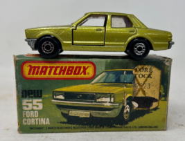 Vintage Matchbox Superfast #55 Ford Cortina Green Red Interior With Box - $12.95