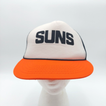 Vtg SUNS White/Black/Orange Foam Mesh Snapback Hat Twins Supercap Taiwan - £22.43 GBP