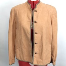 Vintage Retro 70s Mollie Parnis Ultra Suede Jacket Skinner Carmel Brown MEDIUM - $79.15