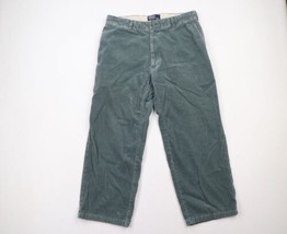 Vintage 90s Ralph Lauren Mens 34x26 Faded Wide Leg Corduroy Chino Shorts Green - £42.63 GBP