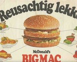 McDonald&#39;s Big Mac Picture Placemat in German Reusachtig Lekker - £10.89 GBP