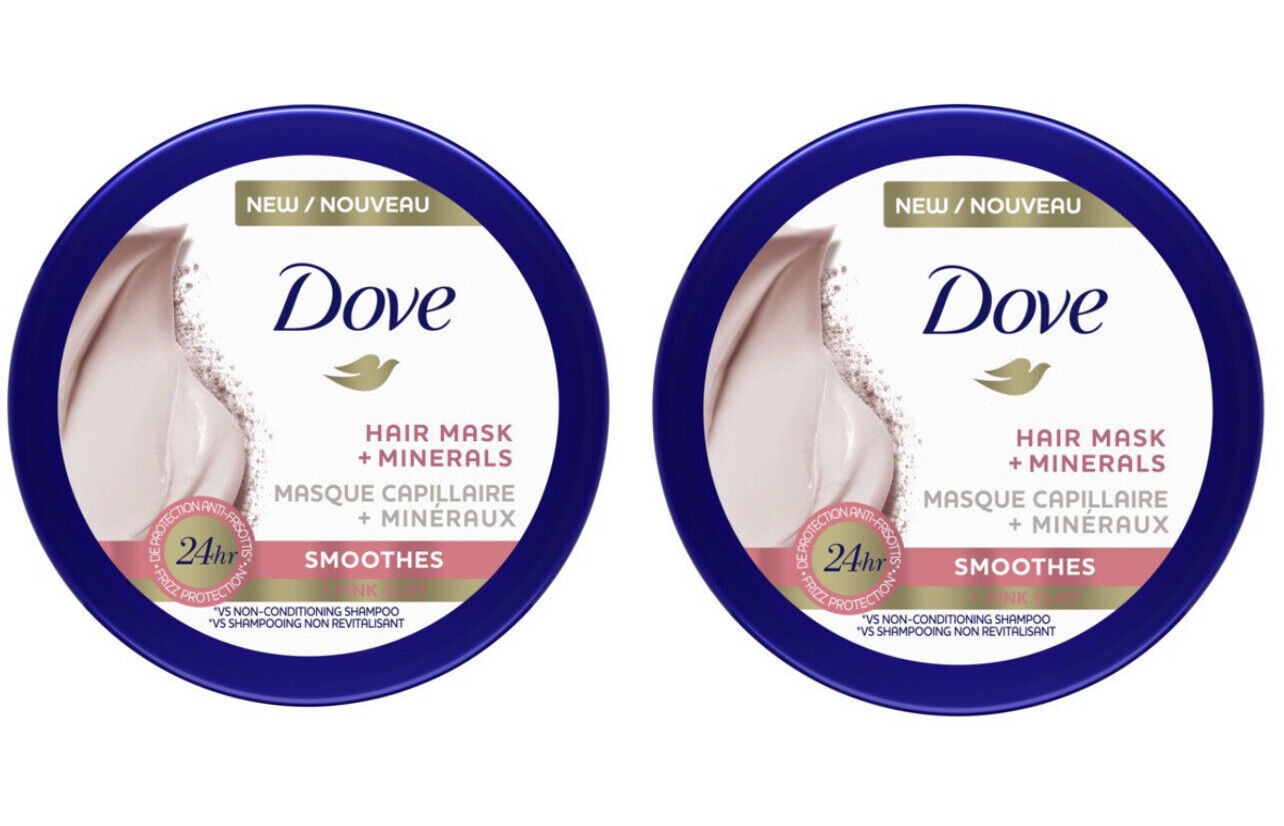 2 Pack Dove Hair Mask + Minerals Smoothes + Pink Clay 24H Frizz Protection 4 oz - $14.84