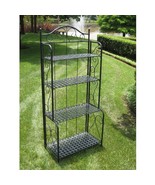 Indoor Outdoor Folding Black Metal Bakers Rack with 4-Tier Lattice Shelves - €314,73 EUR