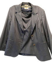 Talbots Business Suit Women Fit Like 10 12 Tag Navy Blue Pinstripe Blazer Skirt - £27.37 GBP