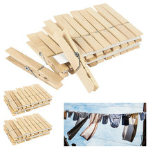 120 Pack Wooden Clothespins 2 7/8&quot; Large Clothes Pegs Spring Laundry Art... - $25.64