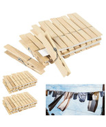 120 Pack Wooden Clothespins 2 7/8&quot; Large Clothes Pegs Spring Laundry Art... - £21.22 GBP