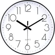 Jomparis Black Wall Clock Large 13 Inch Silent Non Ticking Battery Opera... - £24.80 GBP