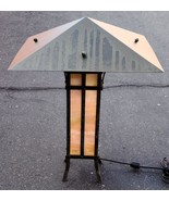 Beautiful Craftsman Design Table Lamp - Stained Glass Panels - NEEDS TLC... - £197.58 GBP