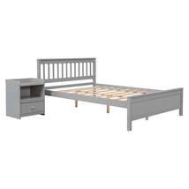 Full Bed with Headboard and Footboard for Kids, Teens, Adults,with a Nightstand, - £213.48 GBP