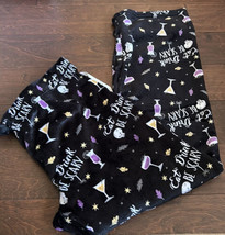 Daydream womens Halloween Theme Plush Pajama Pants New M Cocktails - £18.37 GBP