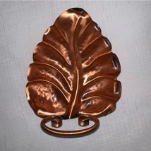 Vintage Gregorian Solid Copper Leaf Dish Home Decor Hand Hammered Trinket - $36.63