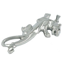 Jaguar Necklace Silver Stainless Steel Mountain Lion Panther Pendant Genderless - £14.21 GBP