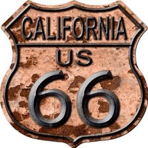 California Route 66 Rusty Metal Novelty Highway Shield - $21.95
