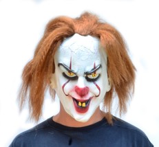 Halloween Clown Masks Killer Costume Mask with Hair Stephen King&#39;s It Pe... - £13.28 GBP