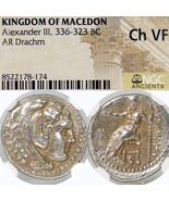 ALEXANDER the Great LIFETIME ISSUE NGC Choice VF Coin Herakles/Zeus. Sar... - $616.55
