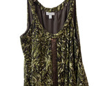 Fashion Bug Womens Lacy Tank Top Plus Size  1X  Green Stretch Knit Sequins - £14.20 GBP