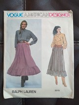 Vogue American Designer Ralph Lauren 2078 Jacket Blouse &amp; Skirt Pattern Size 12 - £15.17 GBP