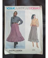 VOGUE AMERICAN DESIGNER Ralph Lauren 2078 Jacket Blouse &amp; Skirt PATTERN ... - £15.04 GBP