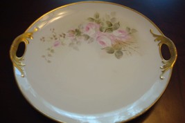 Three Crown China 2 Handle Tray, Molded, Decorated with Flowers, Gold Ri... - $1,177.13 MXN
