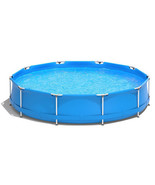 Round Above Ground Swimming Pool With Pool Cover-Blue - Color: Blue - €286,58 EUR