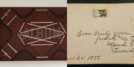 1887 Antique Autograph Album Ticonderoga Ny Manie Clark Die Cut Scrapbook - £96.87 GBP
