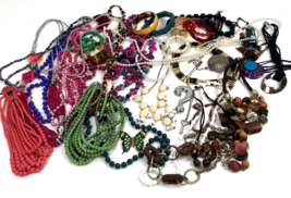 Costume Jewelry Lot 4+ Lbs Boho Mod Coloful Vintage To Modern Mixed Mate... - $34.58