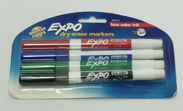 EXPO DRY ERASE MARKERS LOW ODOR INK FINE TIP 4CT, FREE SHIPPING - £7.47 GBP