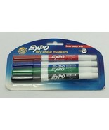EXPO DRY ERASE MARKERS LOW ODOR INK FINE TIP 4CT, FREE SHIPPING - £7.47 GBP