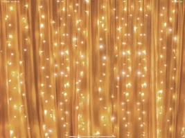 Twinkle Star 300 LED Window Curtain String Lights, Warm White, 6.6 x 9.8 ft - £6.78 GBP