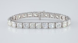 14k or Blanc Rond Diamant Bracelet Tennis 1 CT Chaque ! Tdw 25.05 CT Mag... - £95,618.33 GBP