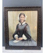 Vintage Framed Art Portrait Of A Lady Print Americana English Victorian ... - £54.52 GBP