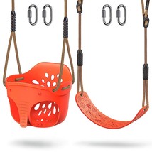 Cute Toddler Swing Combo Sets, High Back Full Bucket Swing And Heavy Dut... - £90.03 GBP