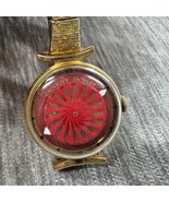 Vintage Ernest Borel Kaleidoscope Watch Skeleton Dial 17 Jewel Swiss Red... - $197.99