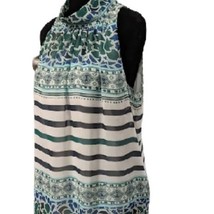 Eva Mendes New York Co. Womens Multi-Color Tie Back Sleeveless Blouse Si... - £19.71 GBP
