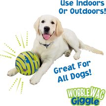 Wobble Wag Giggle Ball, Interactive Dog Toy, Fun Giggle Sounds When Rolled - $24.99