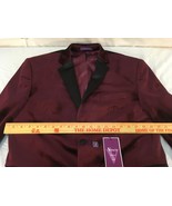 Burgundy Maroon Velvet Slim-Fit Tuxedo Suit 38 Short Tailored Hugh Heffn... - €65,08 EUR