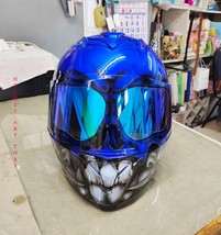  Blue Custom Airbrushed  Motorcycle Helmet - $325.00