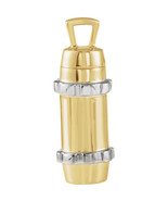 14K Two Tone Gold Cylinder Ash Holder Pendant - €1.330,86 EUR