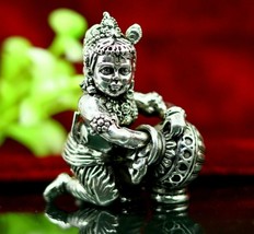 925 sterling silver baby krishna makkhan Gopala, Laddu Gopala figurine s... - $148.49