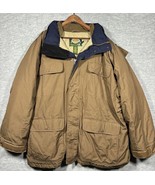 Cabelas Mens Premier North Goose Down Coat 2XL Tan Hooded Winter Parka - $47.81
