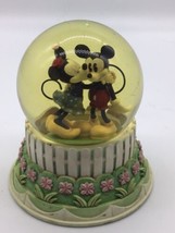 Walt Disney Hallmark Mickey &amp; Minnie Mouse Glitter Water Globe A Kiss Fo... - $14.03