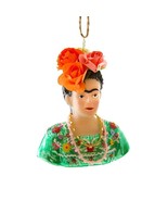 FRIDA KAHLO ORNAMENT 3&quot; Glass Bust Iconic Mexican Feminist Artist Christ... - $16.95