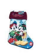 Disney Mickey Mouse &amp; Minnie 16” Merry Christmas Silk Embroidered Stocking. - $31.88