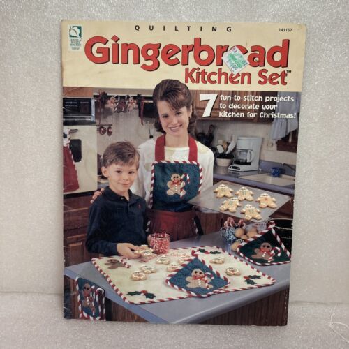 Quilting Gingerbread Kitchen Set 141157 Wall Quilt Table Runner Swag Towel Apron - $14.84