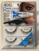 Ardell Lashes Deluxe Pack Wispies Black 110 Adhesive Applicator False Eyelashes - $5.48