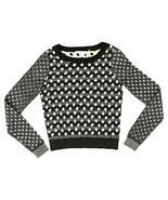 Diane von Furstenberg Gray White Studded Polka Dot Round Neck Sweater si... - $1,224.12 MXN