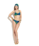 NWT GOTTEX designer swimsuit bikini 8 green blue tropical underwire trop... - £55.93 GBP